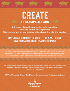 The Calgary Stampede Foundation’s Indigenous Youth Program @ Sweetgrass Lodge, Stampede Park