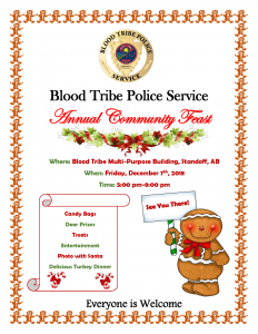 Blood Tribe Police Service Annual Community Feast @ Blood Tribe Multi-Purpose Building