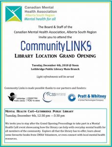 Community Links Grand Opening at the Lethbridge Public Library Main Branch @ Lethbridge Public Library Main Branch
