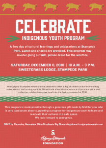 CELEBRATE Indigenous Youth Program @ Sweetgrass Lodge, Stampede Park, Calgary