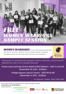 FREE Women Warriors Sample Session @ Forest Lawn Activity Centre (behind Bob Bahan)