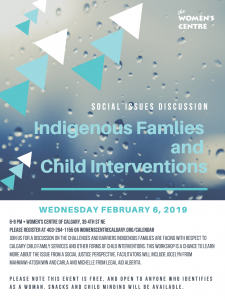 Free workshop on Indigenous Families and Child Interventions @ Women's Centre of Calgary