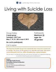Living with Suicide Loss @ Lethbridge Family Services