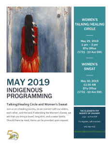 WOMEN'S TALKING/HEALING CIRCLE & WOMEN'S SWEAT with EFRY @ EFry Office