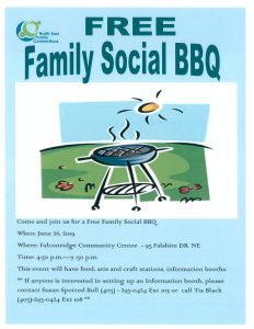 Family Social BBQ with North East Family Connections @ Falconridge Community Centre