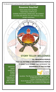 The Mustard Seed in partnership with Creation Lodge presents: Kainai Traditional Storyteller @ The Mustard Seed Neighbor Centre