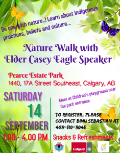 Nature Walk with Elder Casey Eagle Speaker @ Pearce Estate Park