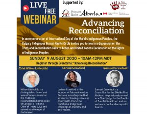 Advancing Reconciliation webinar - August 9 @ Virtual Zoom webinar